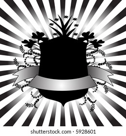 black and white banner