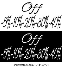 Black and white banner with different discount