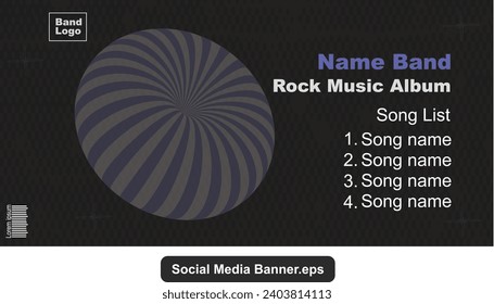 Black and White Banner template for music album. 