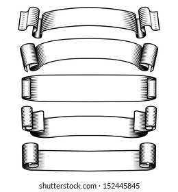 black and white banners set