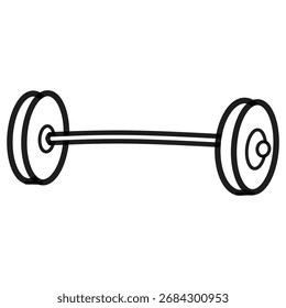 black and white barbell vector 