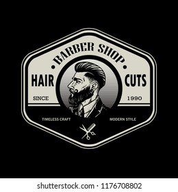 black and white barbershop logo