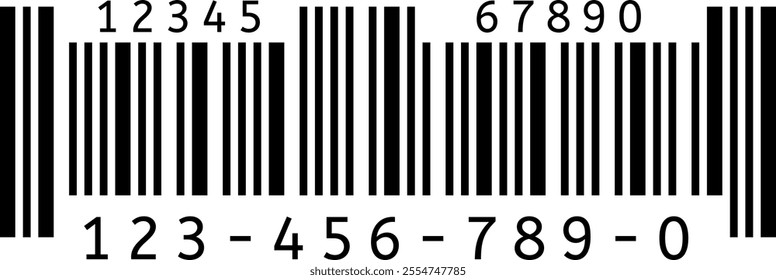 Black and white barcode displaying numbers from zero to nine, serving as an essential tool for retail product identification and efficient inventory management