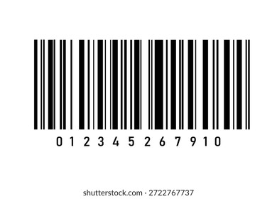 Icono de código de barras blanco y negro sobre fondo blanco