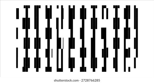 Imagem de código de barras em preto-e-branco com espessura e espaçamento variáveis de barras