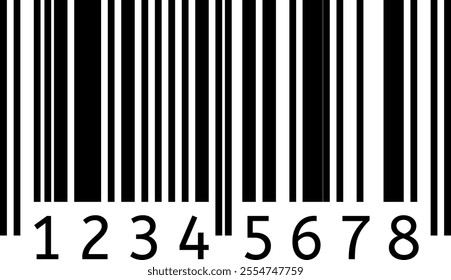 Black and white barcode with numbers underneath representing product identification, inventory management, and supply chain tracking in retail setting