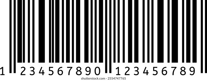 Black and white barcode representing product identification, inventory management, and retail sales processes, symbolizing efficient logistics and supply chain operations