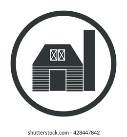 Black and White Barn Icon Vector