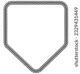 black white Baseball home plate Stitches frame