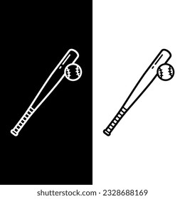 black and white baseball icon for graphic and web design