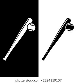 black and white baseball icon vector logo template