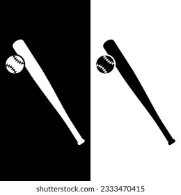 black and white baseball icon vector logo template