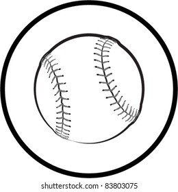 Black and White Baseball Symbol - Vector Illustration