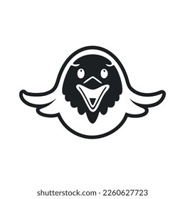 Logotipo básico en blanco y negro con águila atractiva y linda.