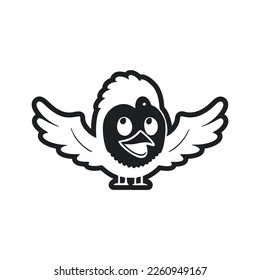 Black and white basic logo with a charming and cute eagle.