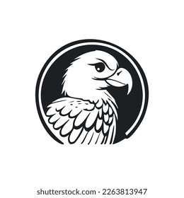 Black and white basic logo with a charming eagle