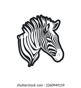 Black and white basic logo with lovely zebra
