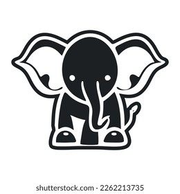 Black and white Basic logo with Lovely Cheerful bear.