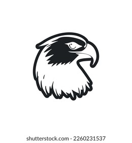 Black and white Basic logo with Nice and cute eagle.