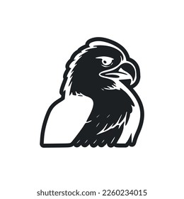 Black and white Basic logo with Sweet and cute eagle.