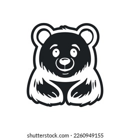 Black and white basic logo with sweet cheerful fox.