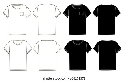 Shirt+template+pocket Stock Vectors 