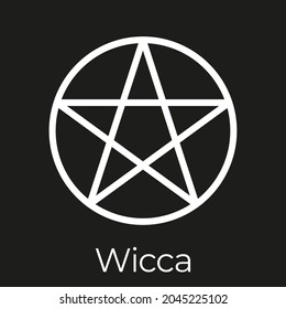 Black and white basic Wicca symbol of a modern Pagan religion vector