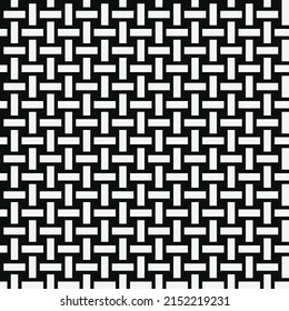 Black And White Basket Weave Seamless Pattern. Modern Stylish Trendy Background. Perfect For Decor, Prints And Textile.