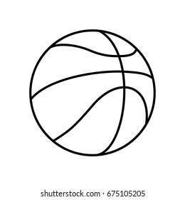 Black And White Basketball Ball Outline Vector Icon Isolated