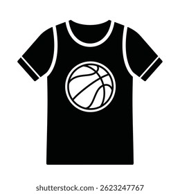 Black And White Basketball Jersey Icon Design For Sports Team Apparel