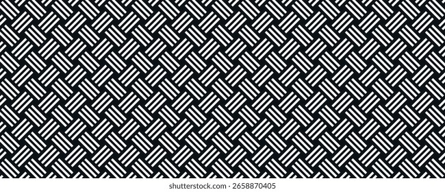 Fondo de tejido de canasta en blanco y negro. antecedentes Abstractas