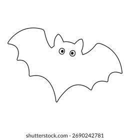 Diseño de Vector de contorno de murciélago blanco y negro.