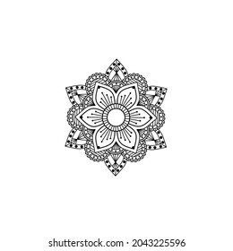 Black and white batik mandala art logo design