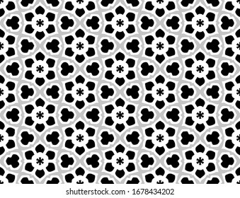Black and white batik pattern with flower dots. Indonesia batik pattern.