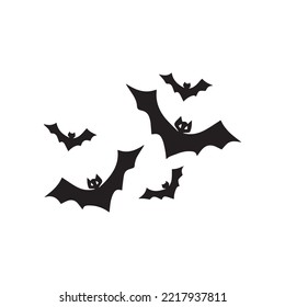 Black and white bats in simple style on Halloween. Suitable vector for design and illustration in Halloween Event