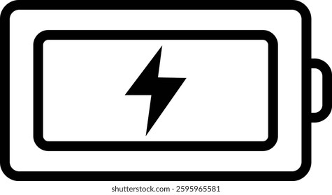 Black and White Battery Icon
