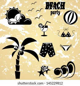 Black and white beach party set