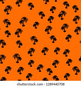 Black and white beach seamless pattern with palm trees. Exotic background