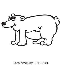 black and white bear cartoon illustration