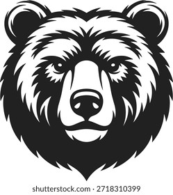 Rosto de urso preto e branco com pele detalhada e olhos expressivos