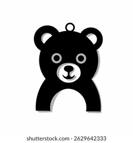Black and white bear head silhouette.