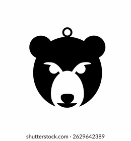 Black and white bear head silhouette.
