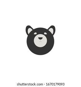 Black and white bear logo icon vector design template