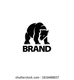 
black and white bear logo- vector