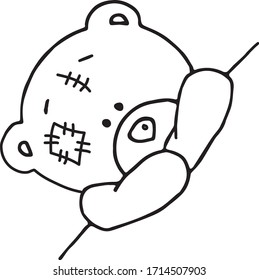 black and white bear vector illustration
