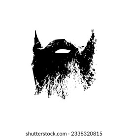 black and white beard illustration vector file