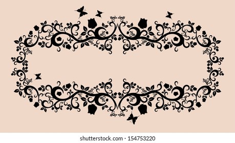 black white beautiful illustration of floral ornament for your design 