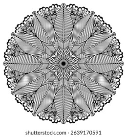 Black and white beautiful mandala design. Traditional and Cultural Beautiful Mandala Pattern Design.   
