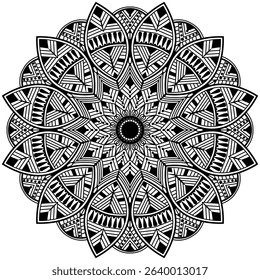 Black and white beautiful mandala design. Traditional and Cultural Beautiful Mandala Pattern Design.   