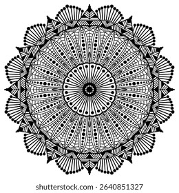 Black and white beautiful mandala design. Traditional and Cultural Beautiful Mandala Pattern Design.   